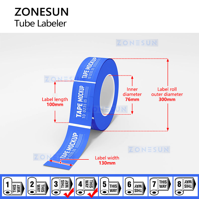 ZONESUN ZS-TB801D Semi Automatic Round Bottle Labeling Machine For Normal Transparent Label