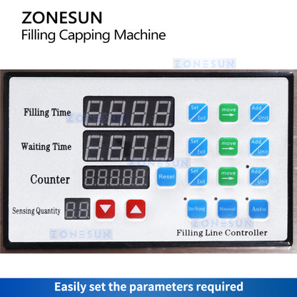 ZONESUN ZS-FYG01 Automatic 10 Diving Nozzles Peristaltic Pump Liquid Filling Capping Machine