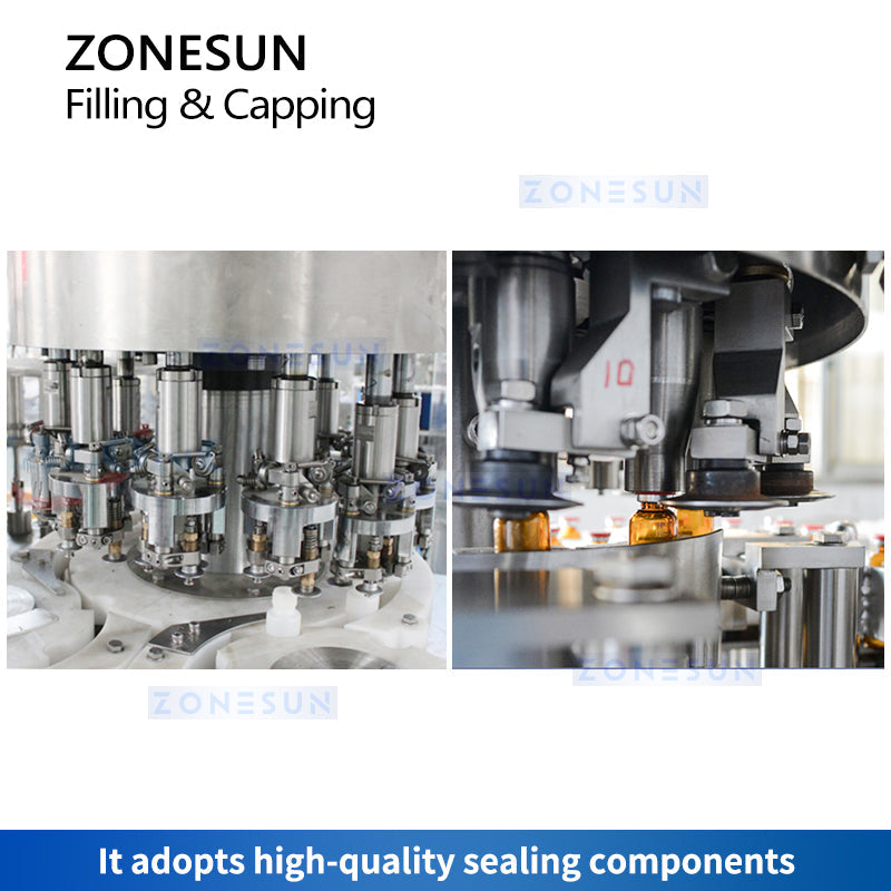 ZONESUN Automatic Vial Filling and Capping Machine Ampoule Bottles Oral Solutions ZS-AFC16P