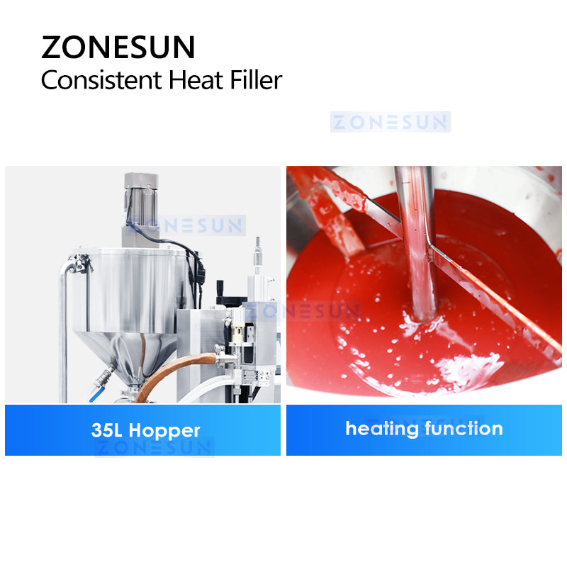 ZONESUN Cosmetic Paste Filler Consistent Heating Mixing Filling Machine ZS-WCHJ1C