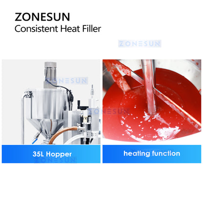 ZONESUN Cosmetic Paste Filler Consistent Heating Mixing Filling Machine ZS-WCHJ1C