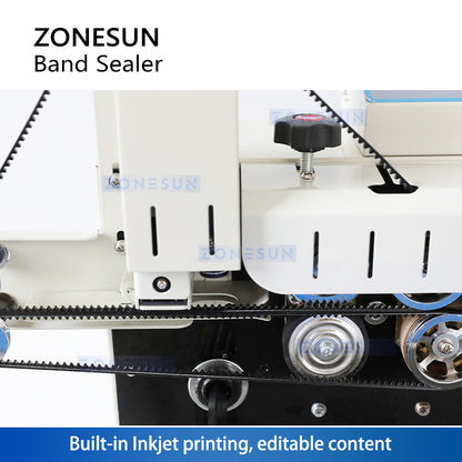 ZONESUN ZS-PM1800 Máquina automática de sellado de bolsas con codificador de fecha 