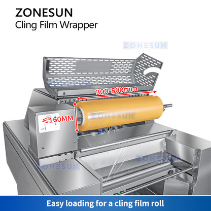 ZONESUN Automatic Cling Film Wrapping Machine Food Packaging Equipment ZS-CW25