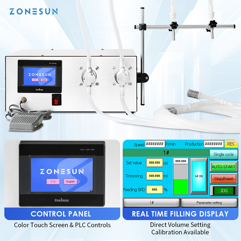 ZONESUN ZS-MPZ2 Semi-automatic Magnetic Pump Liquid Filling Machine