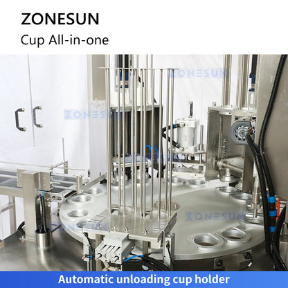 ZONESUN ZS-AFS02 Plastic Cup Piston Pump Liquid Paste Filling Sealing Machine