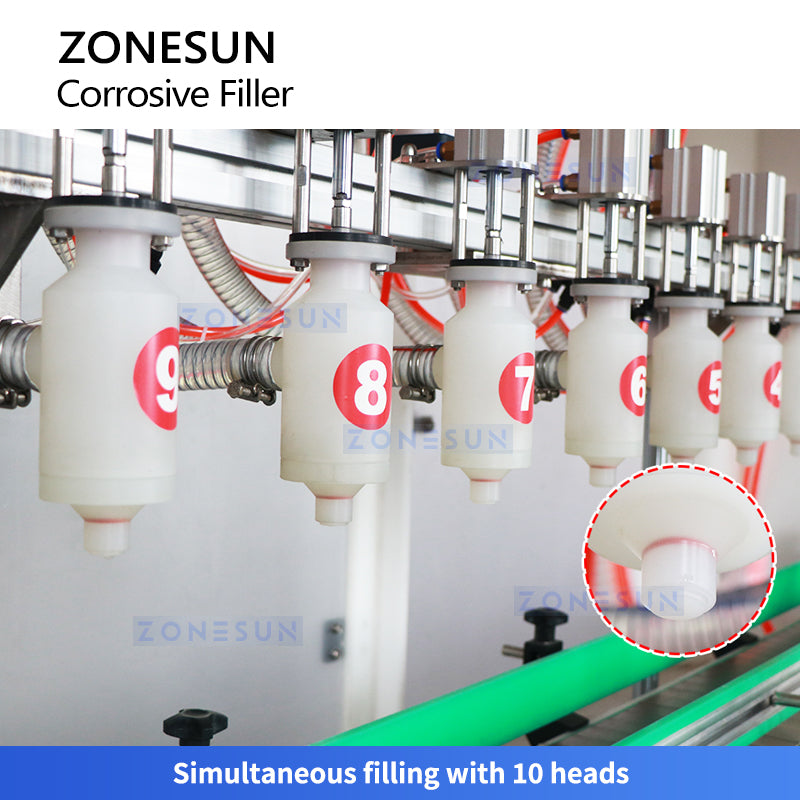 ZONESUN ZS-YTCR10A Corrosive Liquid Filling Machine Bottle Filler