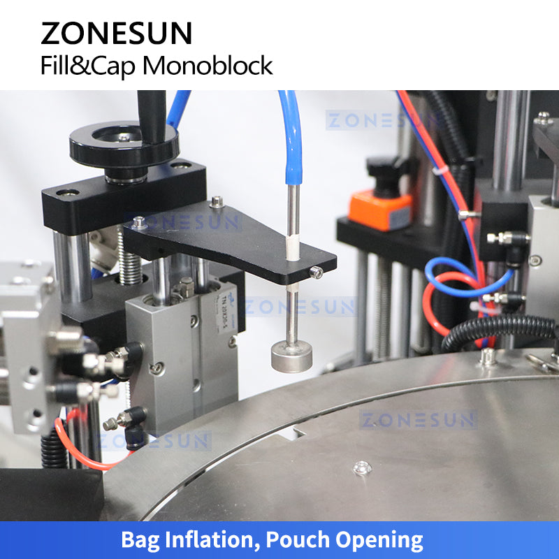 ZONESUN ZS-AFC12D Máquina tapadora de llenado de líquido con bomba de pistón de bolsa de pico automático 