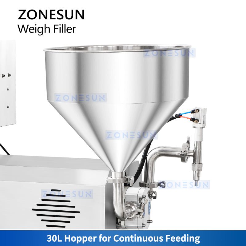 ZONESUN ZS-RPW1Z Rotary Lobe Pump Paste Weigh And Filling Machine