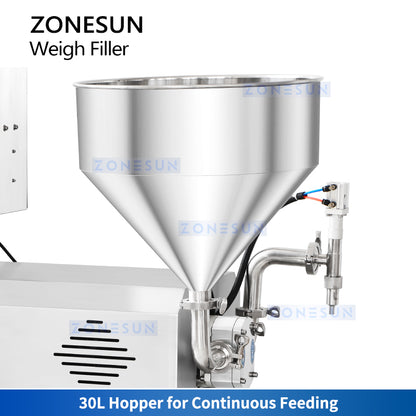 ZONESUN ZS-RPW1Z Rotary Lobe Pump Paste Weigh And Filling Machine