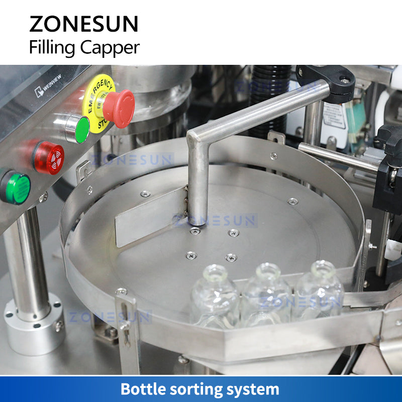 ZONESUN ZS-AFX10 Vial Bottle Filling and Capping Stoppering Monoblock Machine