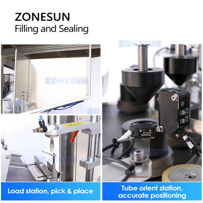 ZONESUN Custom Automatic Soft Tube Paste Filling And Ultrasonic Sealing Machine