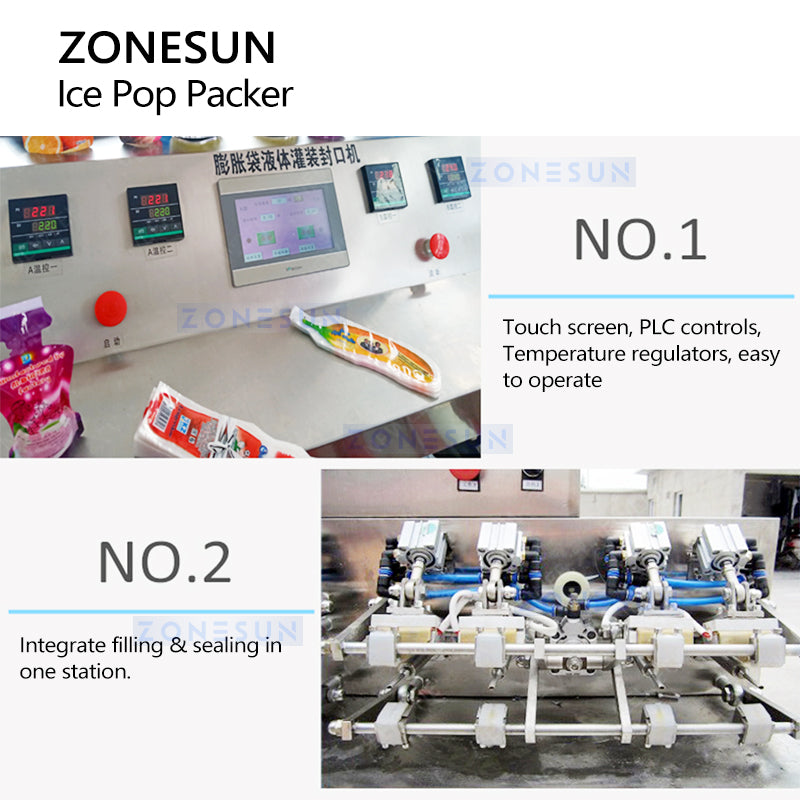 ZONESUN ZS-FS8 Ice Pop Packer Liquid Filling & Sealing Machine