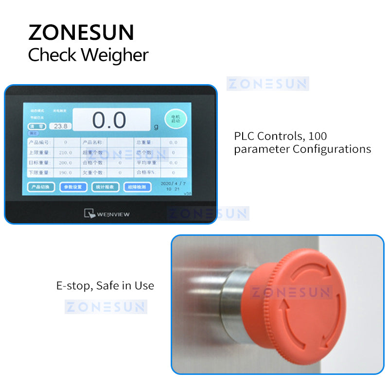 ZONESUN ZS-CWFD Multistage Weight Sorting Machine Inline Production Checkweigher