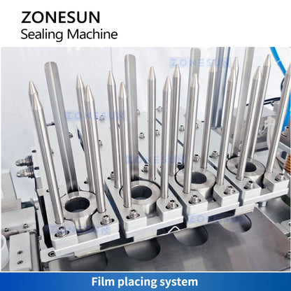 ZONESUN ZS-HS4 Automatic Precut Lid Cup Sealer 4 Head Sealing Machine