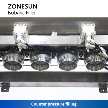 ZONESUN ZS-CF4A Semi-automatic 4 Heads Carbonated Drinks Sparkling Wine Soda Mixing Filling Machine