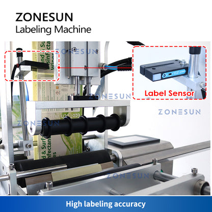 ZONESUN ZS-TB101 Slideway Single/Double Side Round Bottle Labeling Machine with Unloading Slide