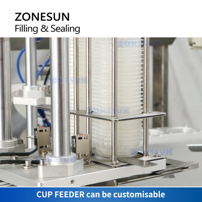 ZONESUN ZS-AFS02 Plastic Cup Piston Pump Liquid Paste Filling Sealing Machine