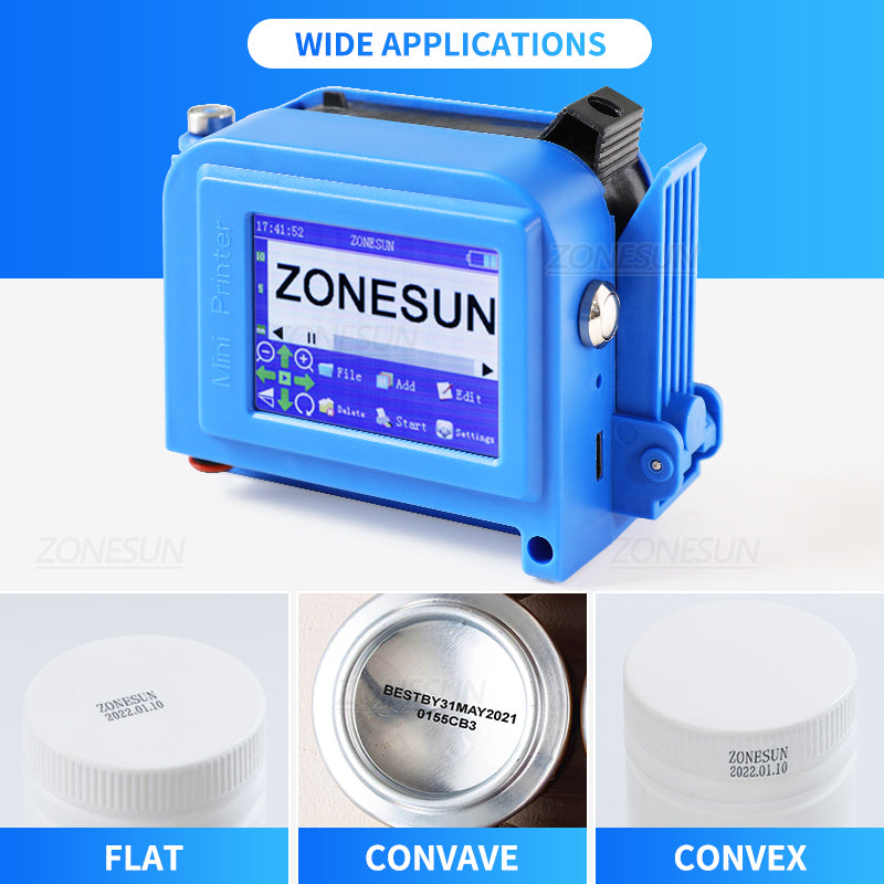 Impresora de inyección de tinta de mano portátil ZONESUN ZS-DC1