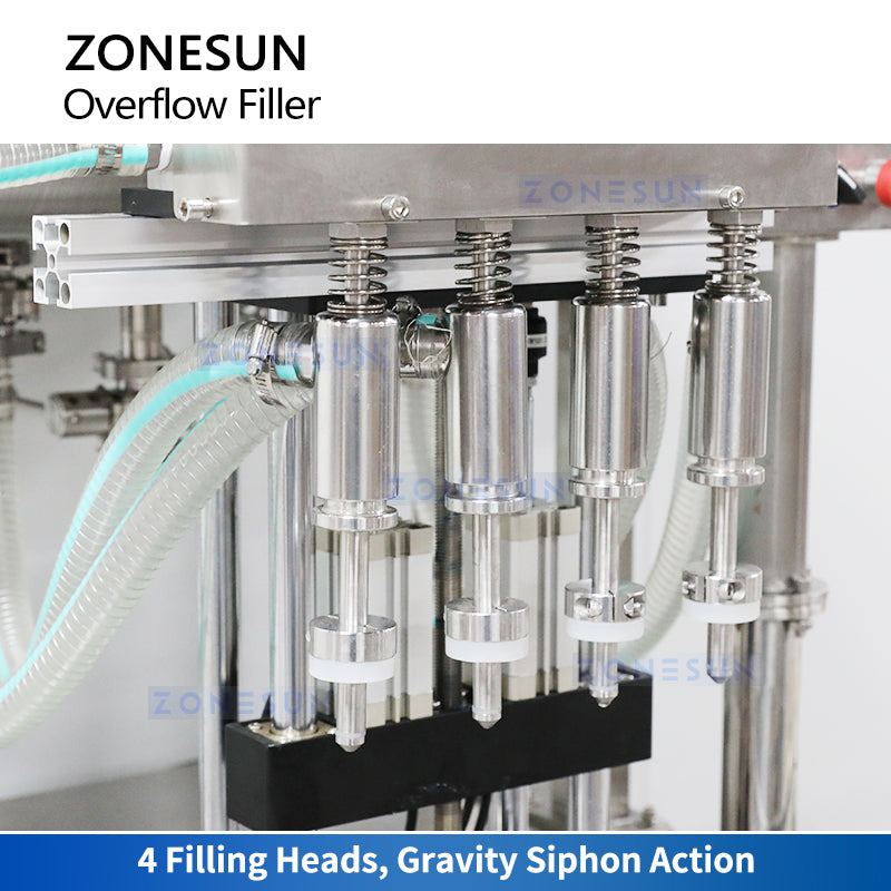 ZONESUN Tabletop Overflow Liquid Filling Machine ZS-DTGZ400