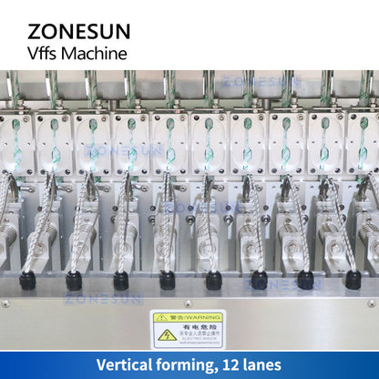 ZONESUN ZS-FSL12 Autoamtic VFFS Granule Filling Sealing Machine 12 Lanes