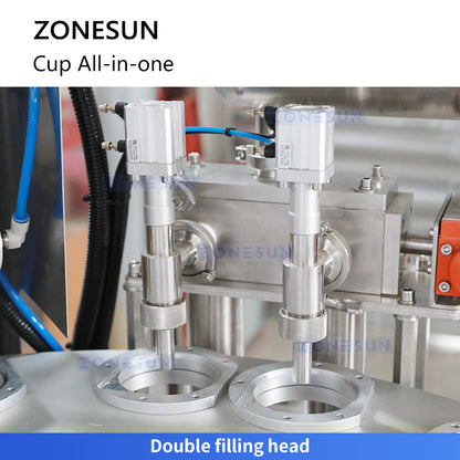 ZONESUN ZS-AFS02 Plastic Cup Piston Pump Liquid Paste Filling Sealing Machine