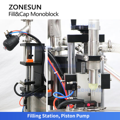 ZONESUN ZS-AFC12D Máquina tapadora de llenado de líquido con bomba de pistón de bolsa de pico automático 