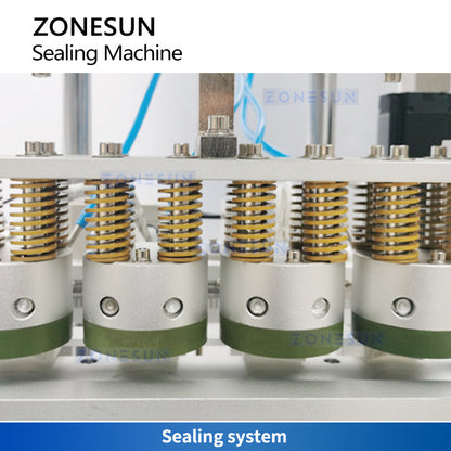 ZONESUN ZS-HS4 Automatic Precut Lid Cup Sealer 4 Head Sealing Machine