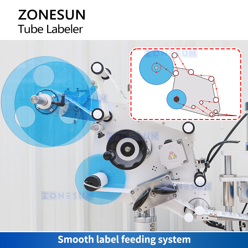 ZONESUN ZS-TB801D Semi Automatic Round Bottle Labeling Machine For Normal Transparent Label