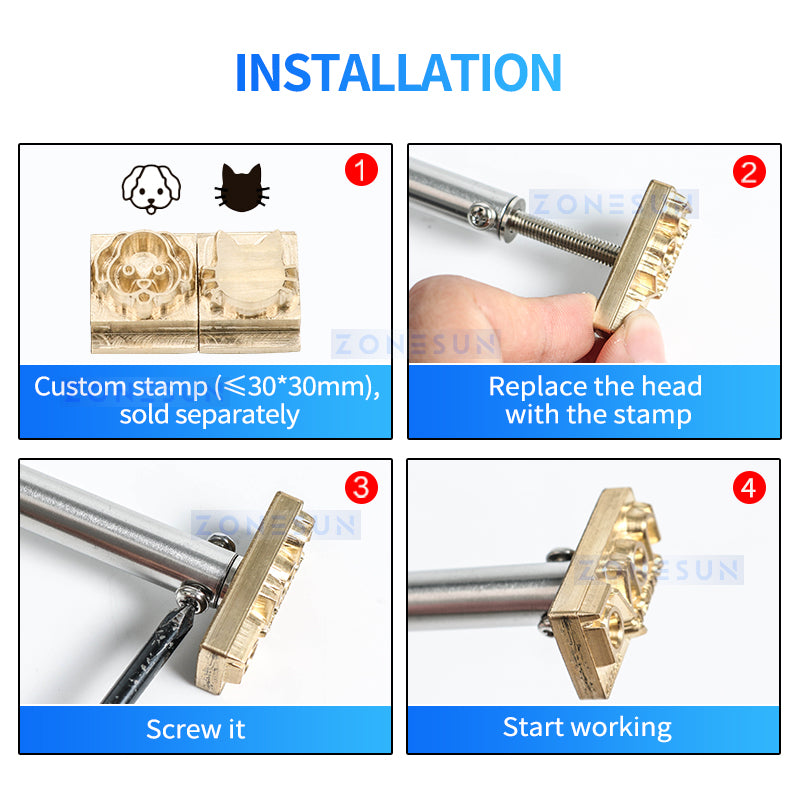 ZONESUN Handheld Hot Stamping Machine Leather Heat Embossing Tools ZS-HST2