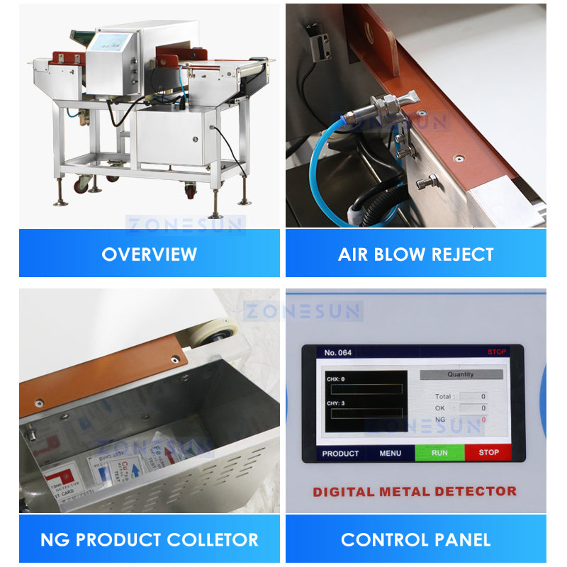 ZONESUN Automatic Powder Packing Machine Auger Filler with Metal Detector ZS-PFSL1