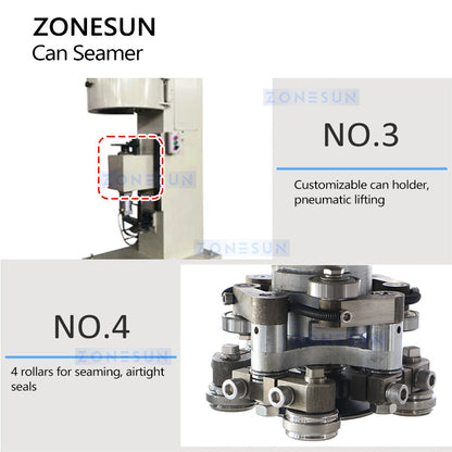 ZONESUN ZS-CS1 Can Sealing Machine Large-sized Cylindrical Cans Seamer