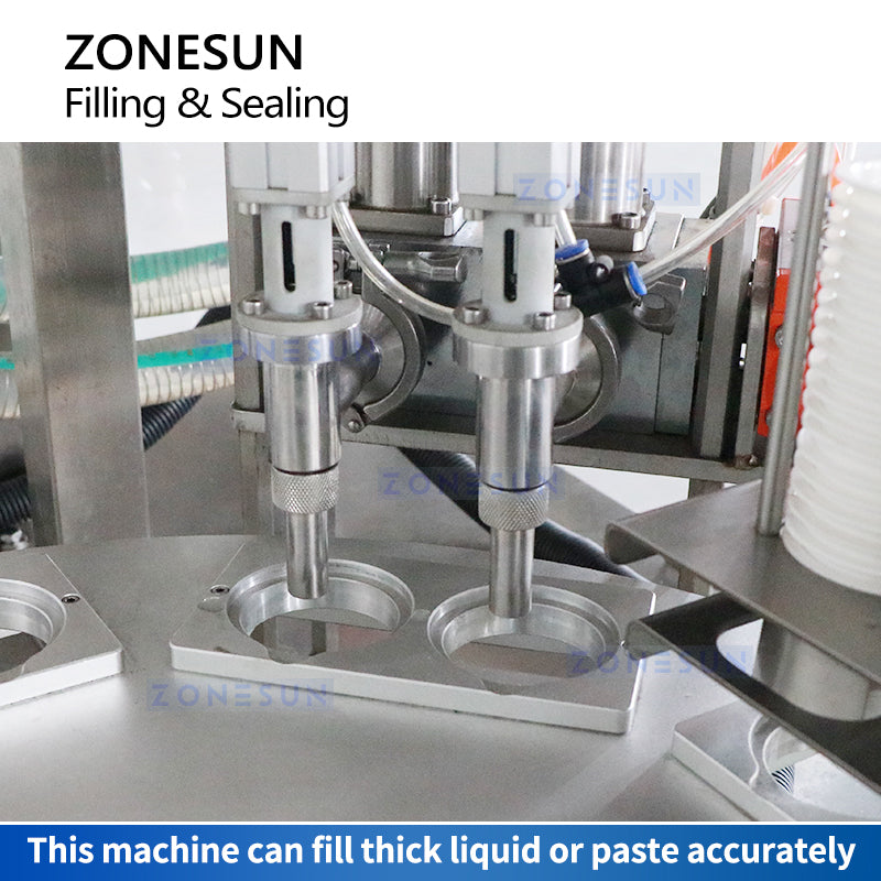 ZONESUN ZS-AFS07 Plastic Cup Piston Pump Liquid Paste Filling Sealing Machine