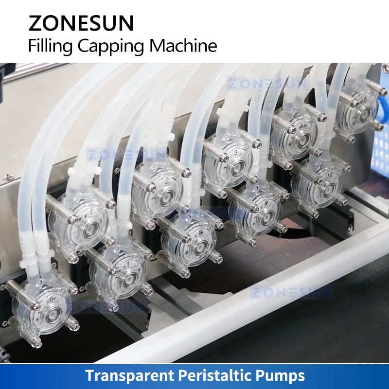 ZONESUN ZS-FYG01 Automatic 10 Diving Nozzles Peristaltic Pump Liquid Filling Capping Machine