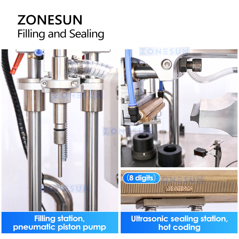 ZONESUN Custom Automatic Soft Tube Paste Filling And Ultrasonic Sealing Machine