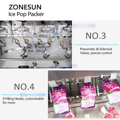 ZONESUN ZS-FS8 Ice Pop Packer Liquid Filling & Sealing Machine