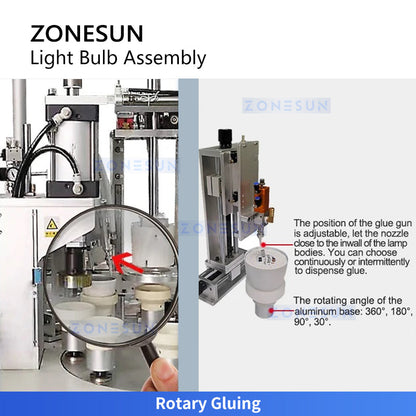 ZONESUN ZS-DPA8 LED Light Bulb Assembly Machine