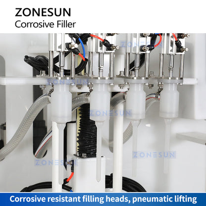 ZONESUN Automatic 4 Heads Corrosive Liquid  Filling Machine ZS-YTCR4A