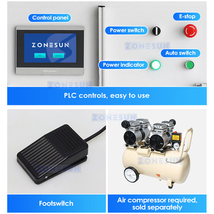 ZONESUN ZS-YTCR4 Semi-automatic Corrosive Liquid Filling Machine（Best Offer）