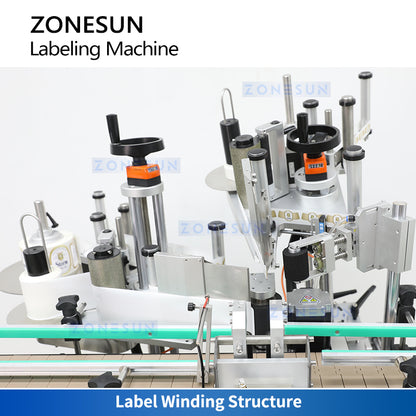 ZONESUN Automatic Bottle Neck and Body Round Labeling Machine ZS-TB822R