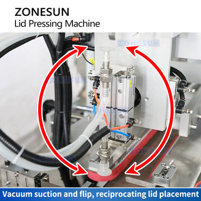 ZONESUN ZS-VTYG01 Automatic plastic Lids Seal Feeding Pressing Machine