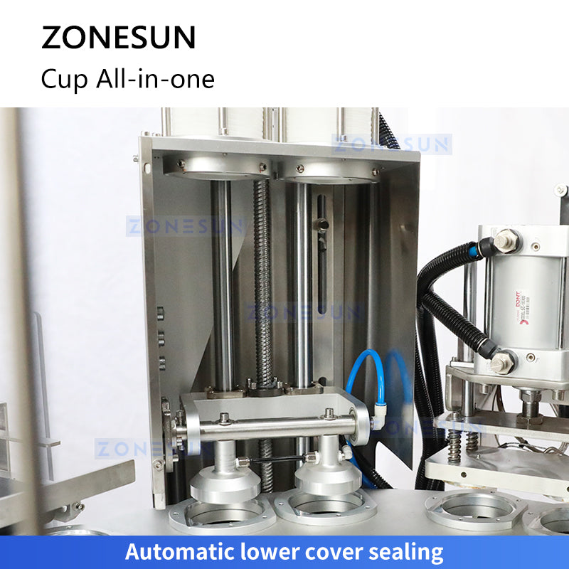 ZONESUN ZS-AFS02 Plastic Cup Piston Pump Liquid Paste Filling Sealing Machine