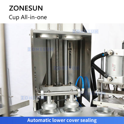 ZONESUN ZS-AFS02 Plastic Cup Piston Pump Liquid Paste Filling Sealing Machine