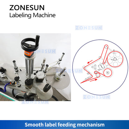 ZONESUN Automatic Tapered Label Applicator Bottle Labeling Machine Conical Container ZS-TB880