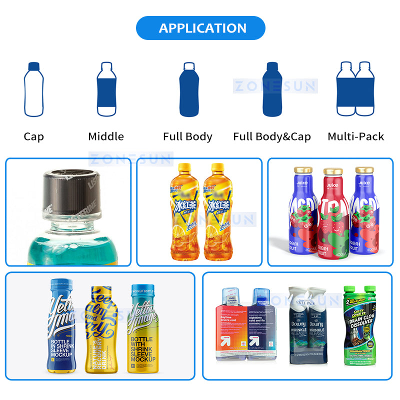 ZONESUN Bottle Filling production Line Bottle Shrink Sleeve ZS-STB150R