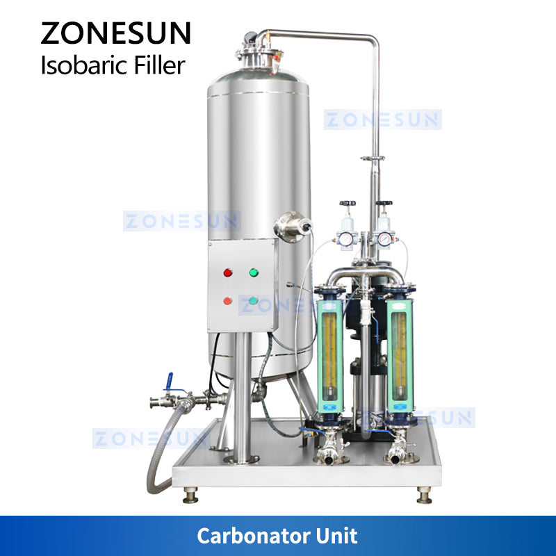 ZONESUN ZS-CF4A Semi-automatic 4 Heads Carbonated Drinks Sparkling Wine Soda Mixing Filling Machine