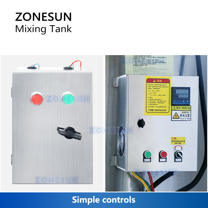 ZONESUN Mixing Tank With Agitator Stirring Blending Vessel Emulsifier ZS-MB100L