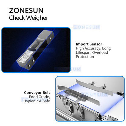 ZONESUN ZS-CW500 Inline Check weigher Conveyor Industrial Weighing Equipment