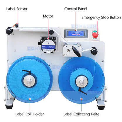 ZONESUN ZS-RW2 Automatic Roll to Roll Label Rewinder