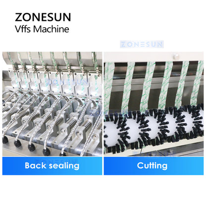 ZONESUN ZS-FSL12 Autoamtic VFFS Granule Filling Sealing Machine 12 Lanes