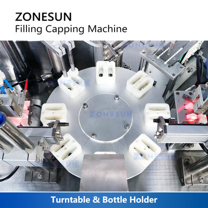 ZONESUN Eye Drop Filling and Capping Machine Onion Oil Packaging Equipment Flat Bottle Filler Capper ZS-AFC6F